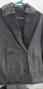 Black leather jacket women's size xs